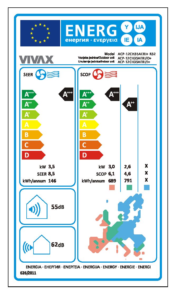 VIVAX R+ Design-Klimagerät - ACP-12CH35AERI+ R32